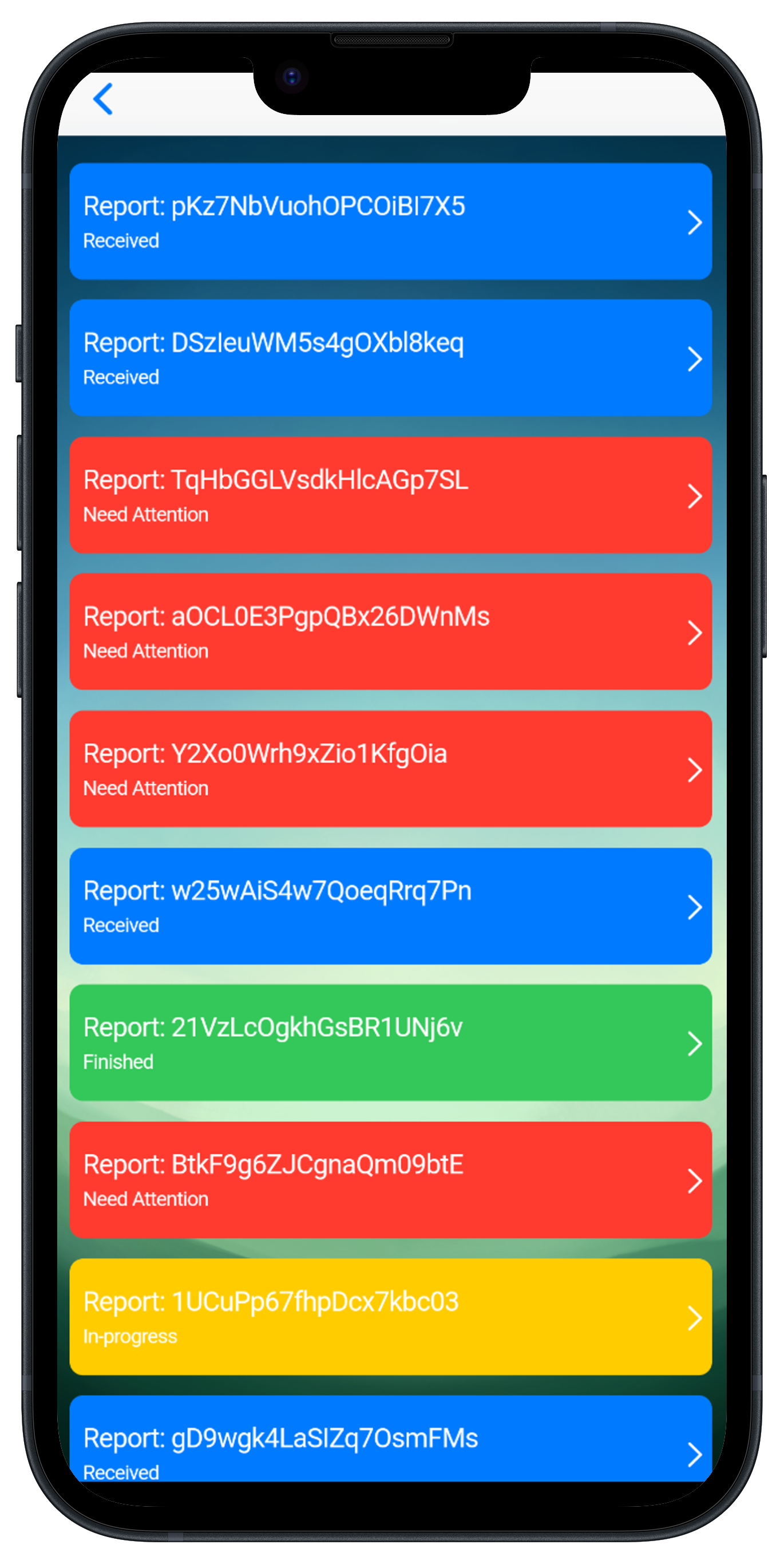 Report Status Page